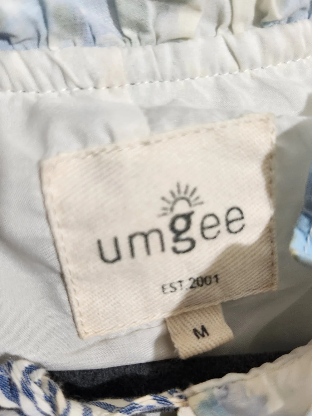 Umgee Light Blue Floral Midi Dress with Green Leaf Print - Picture 2 of 10
